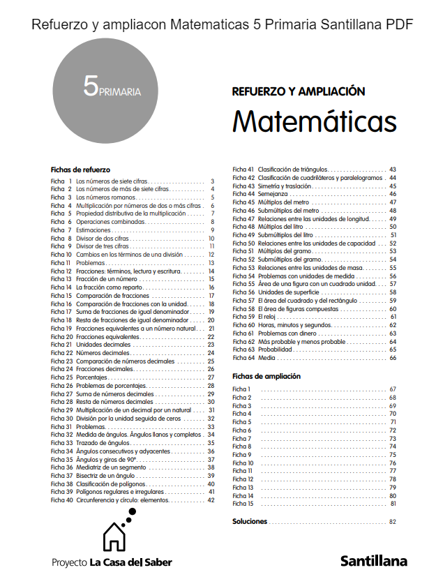 Refuerzo y Ampliacion Matematicas 3 Primaria Santillana PDF